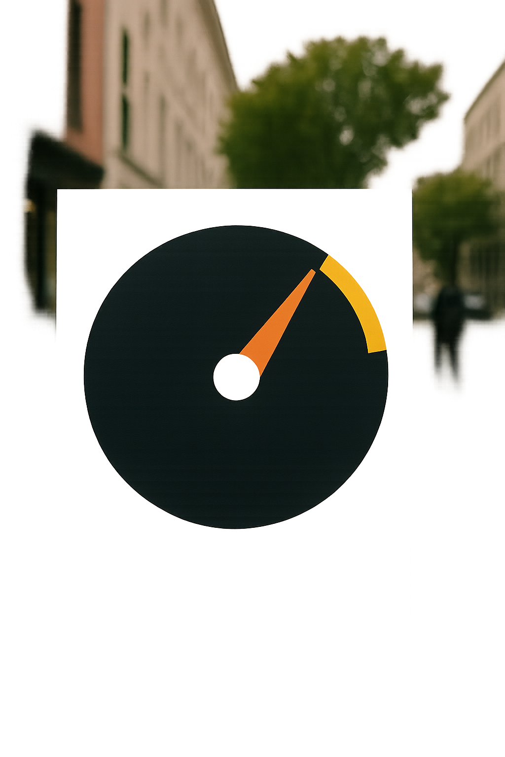 The needle, mid-swing